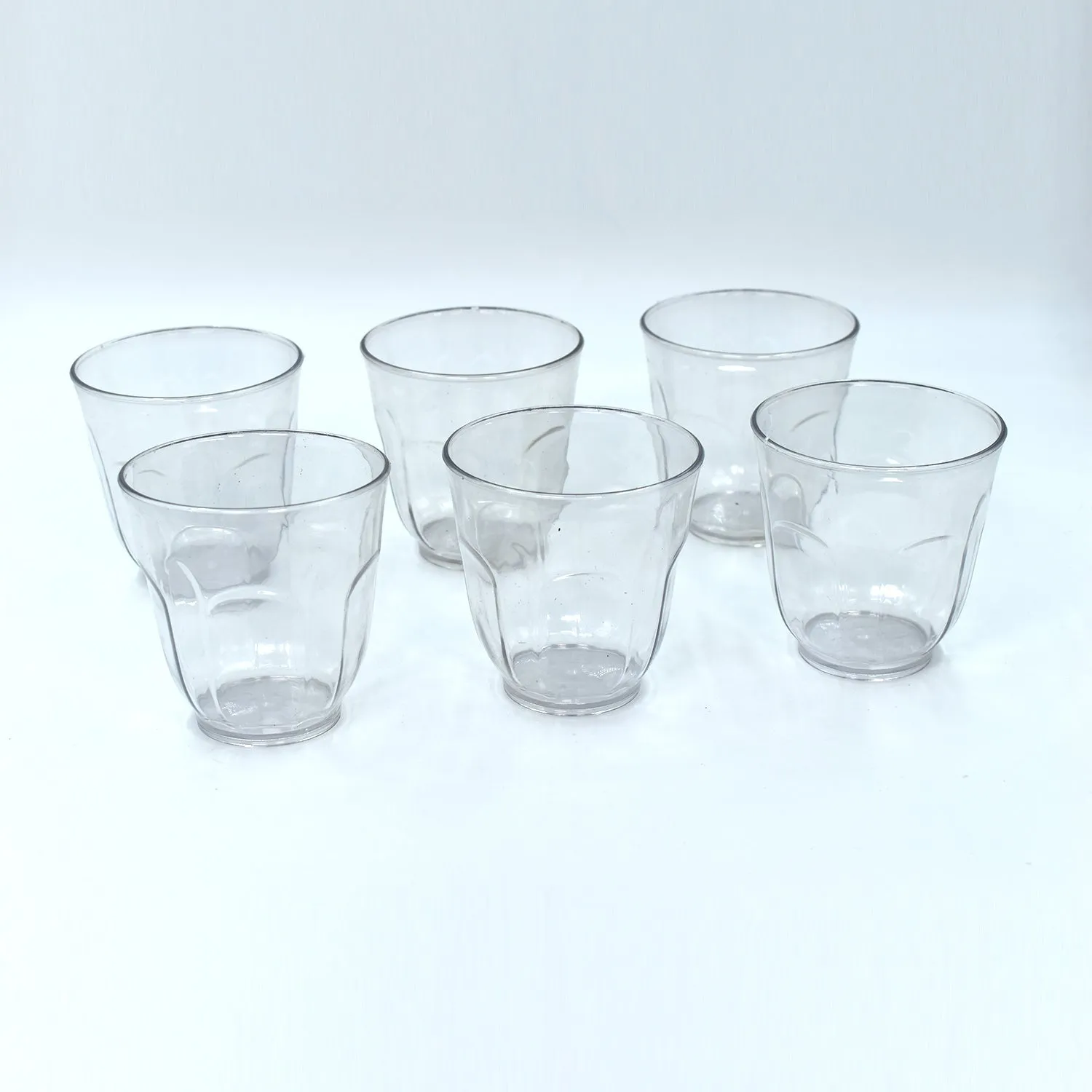 8125 Ganesh Lily glass Break Resistant plastic set of 6Pcs (300 Ml)