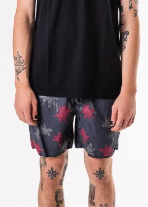 Afends Mens Baywatch Aloha Warp - Elastic Waist Boardshort