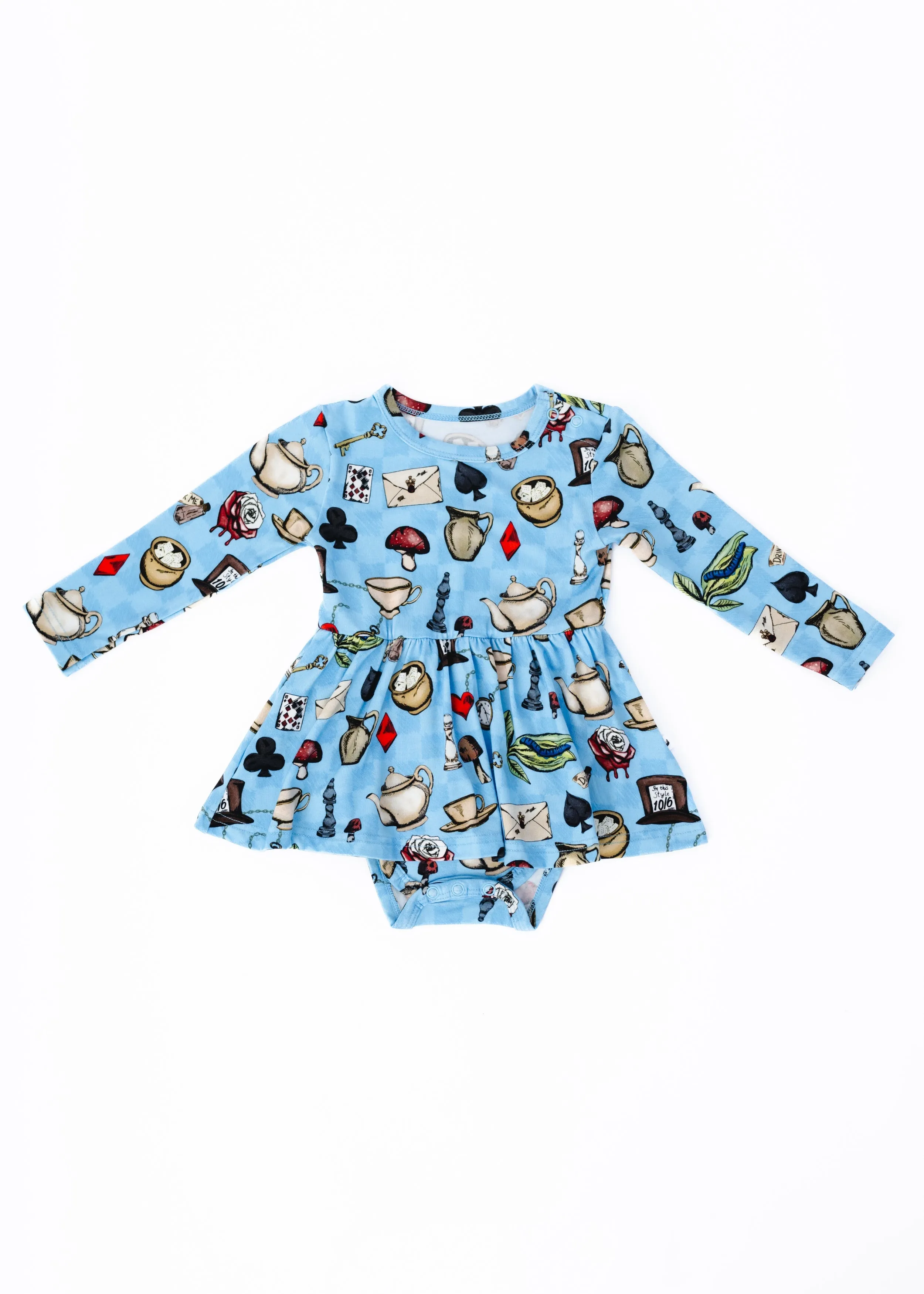 Alice's Tea Party Long Sleeve Baby Dress