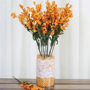 Baby Breath Bush Artificial Silk Flowers - Orange