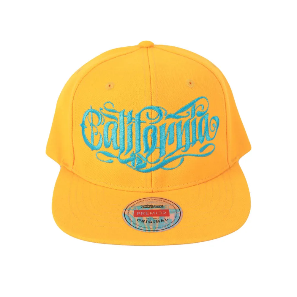 California Snapback Flat Brim Hat Hiphop Baseball Cap Embroidery Adjustable AL21572