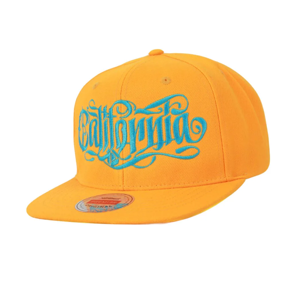 California Snapback Flat Brim Hat Hiphop Baseball Cap Embroidery Adjustable AL21572