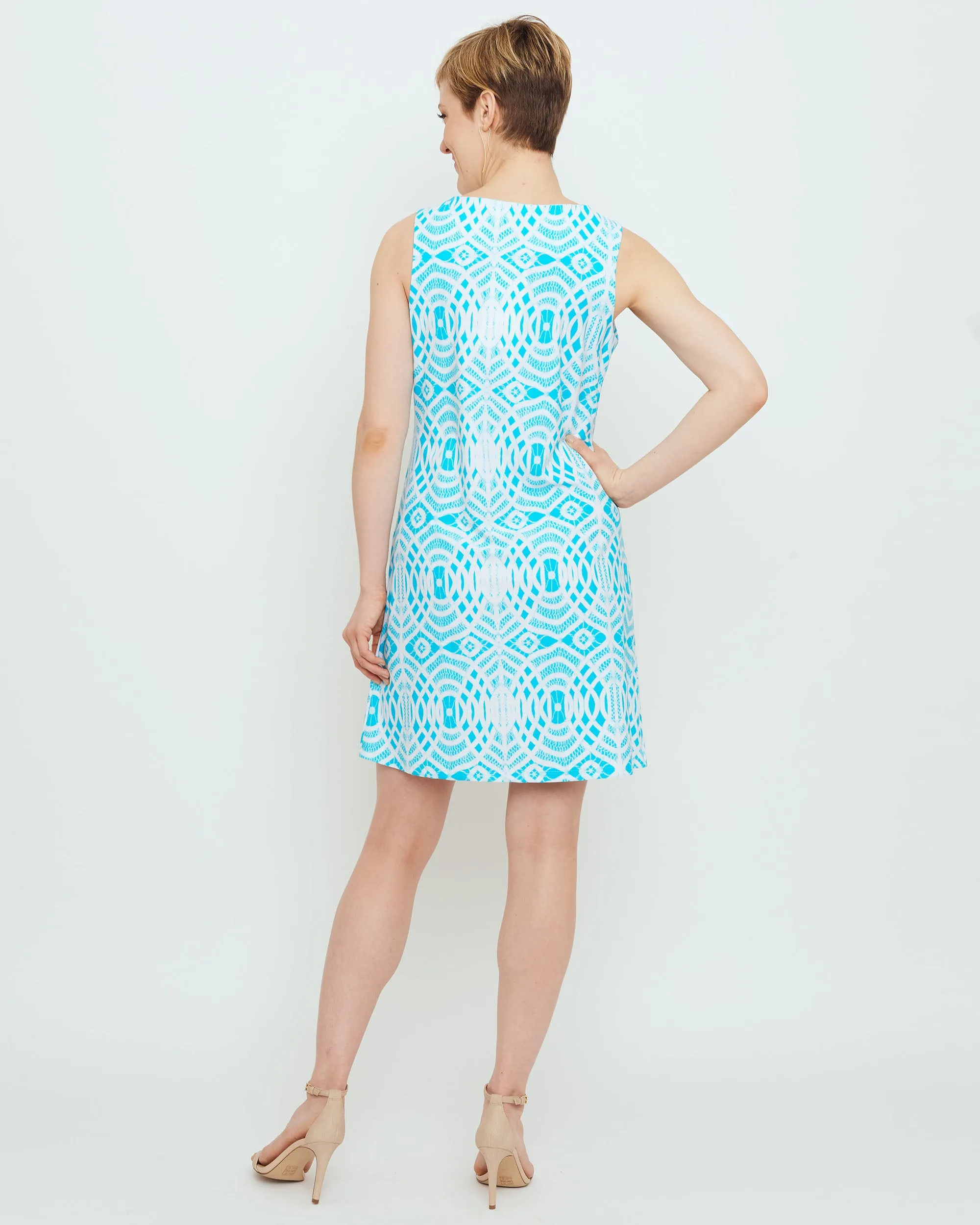 Capri Sheath Dress in Turquoise Lattice Lace