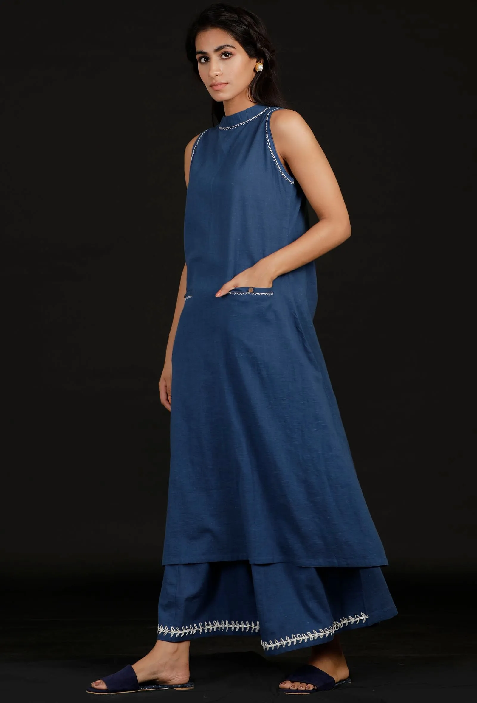 Carolina Blue Halter Kurta