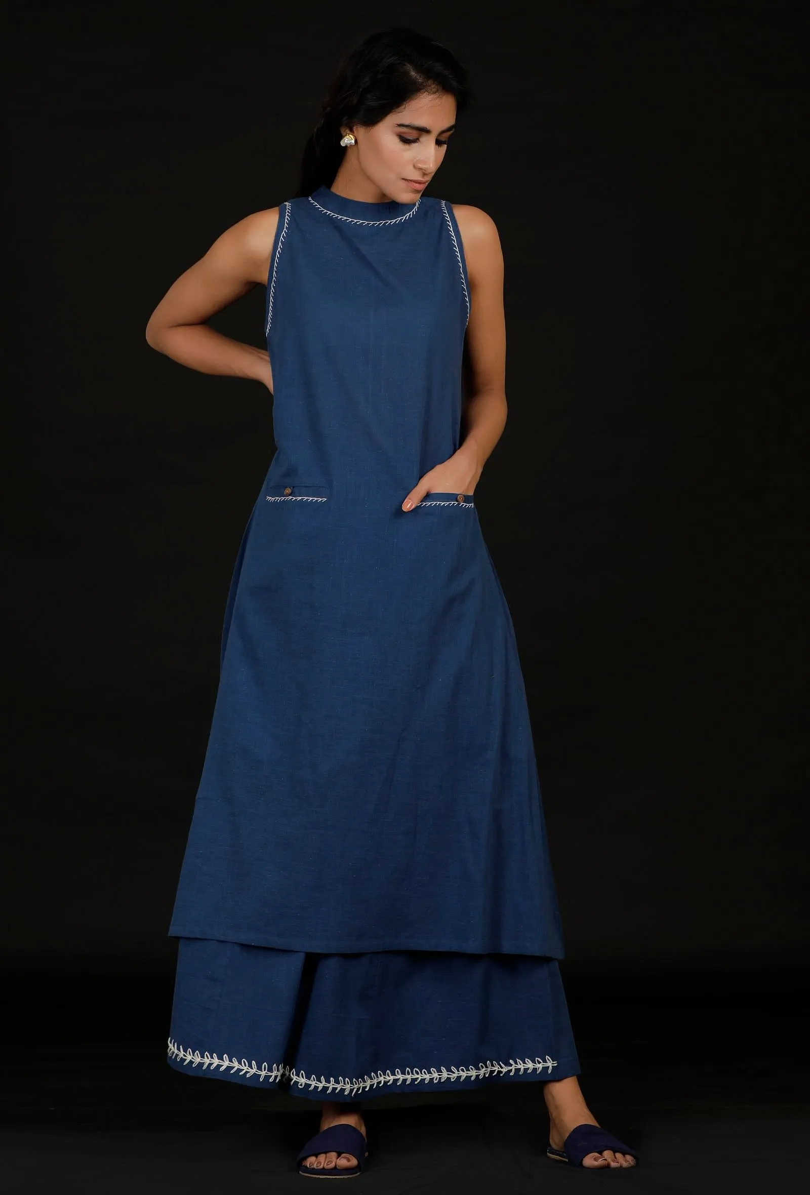 Carolina Blue Halter Kurta