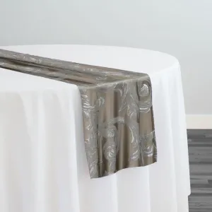 Florence Jacquard Table Runner in Silver and Grey