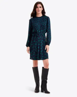 Long Sleeve Belted Dress in Ginko Leaf