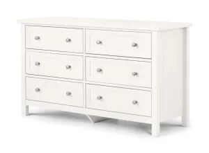 Maine 6 Drawer Wide Chest - Surf White