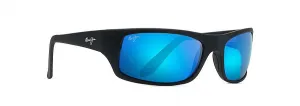 Maui Jim Peahi Matte Black Polarized Sunglasses / Blue Hawaii #B202-2M