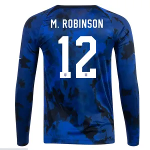 Nike United States Miles Robinson Long Sleeve Away Jersey 22/23 (Bright Blue/White)