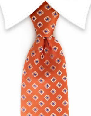 Orange & Blue Diamond Tie