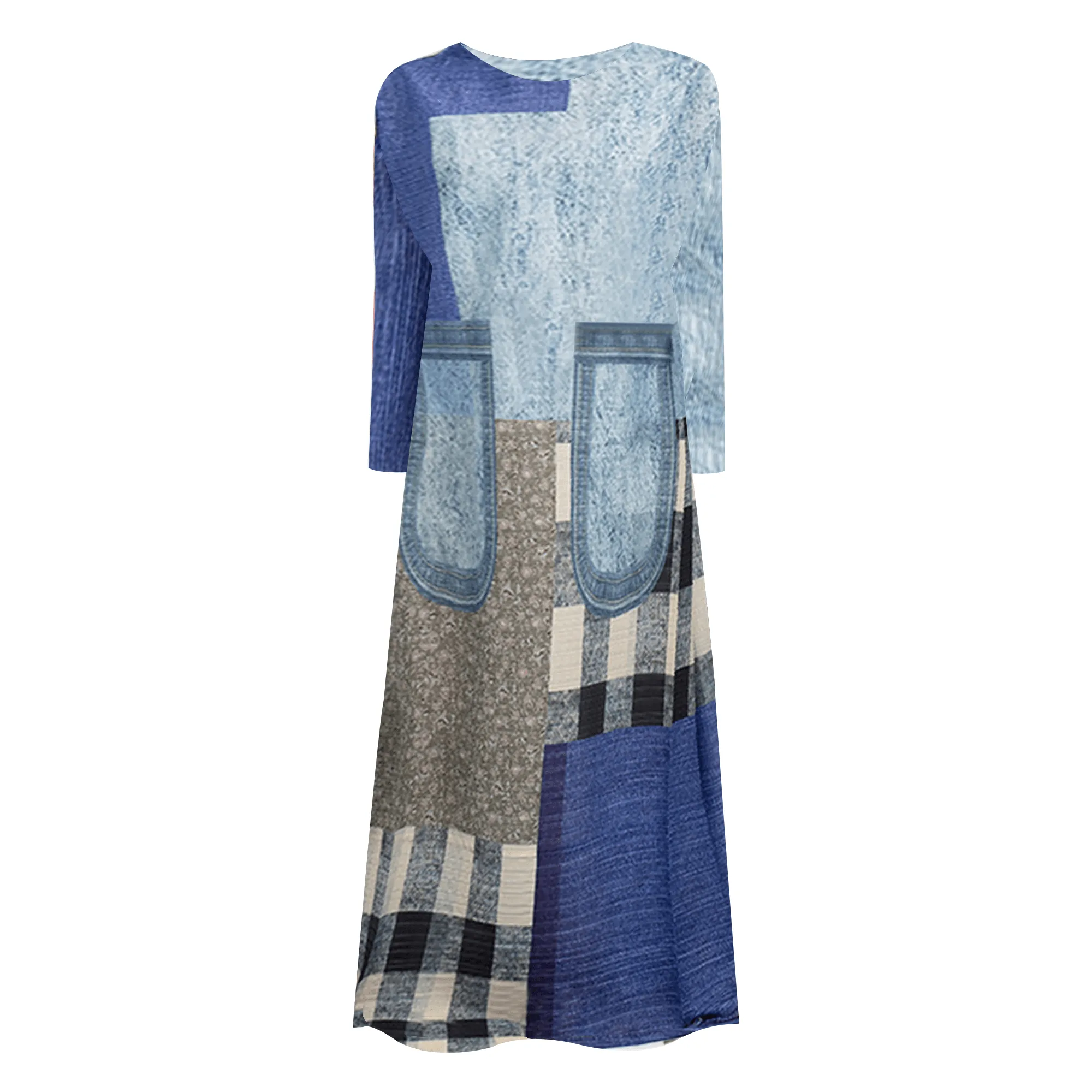 Pre Order:  Plaid Geometric Pleated Dress