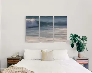 "Deep Blue Surf Triptych" | Coastal Wall Art Set