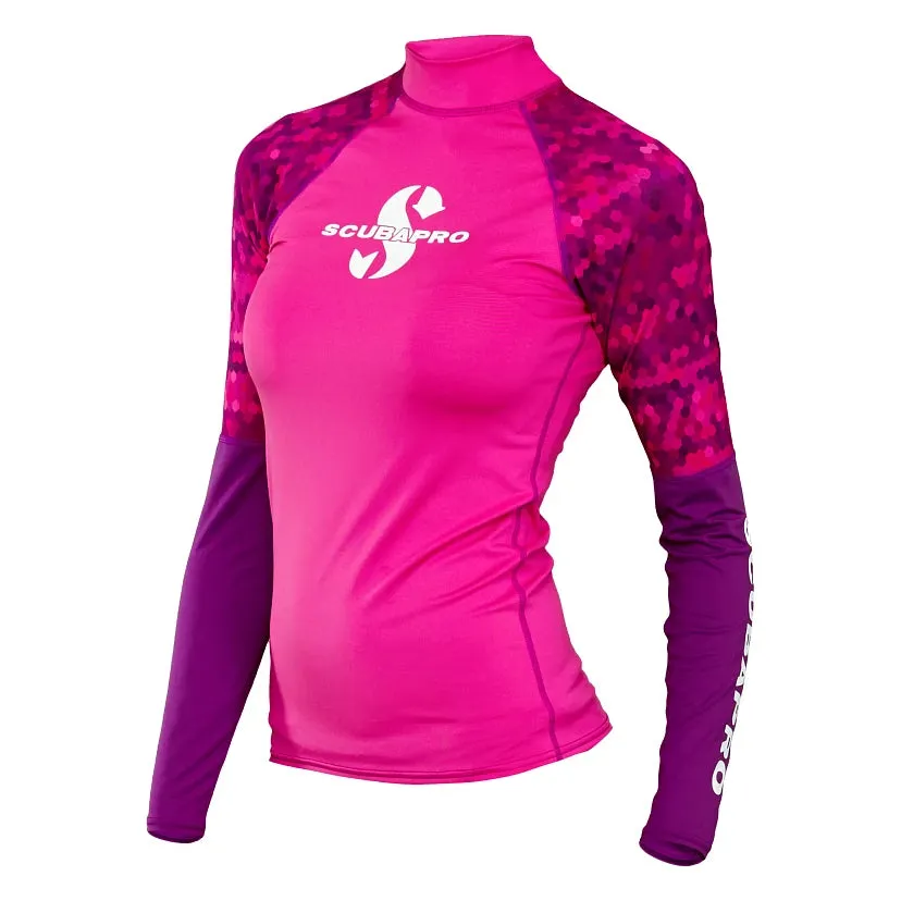 ScubaPro Flamingo Rash Guard Womens, Long Sleeve (UPF50) - Pink