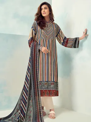 Unstitched Printed Muslin Silk Salwar Suit Dress Material for Women