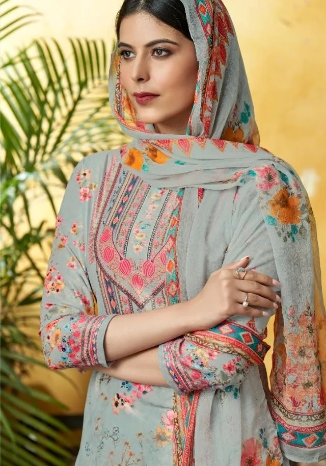 Women Unstitched Pure Cotton Suits with Swarovski Diamond Work